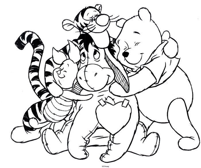 coloriage winnie et amis
